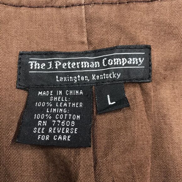 Vintage J PETERMAN Suede Leather Vest Men L Brown Pebbled Lined Cowboy Western - Picture 13 of 14